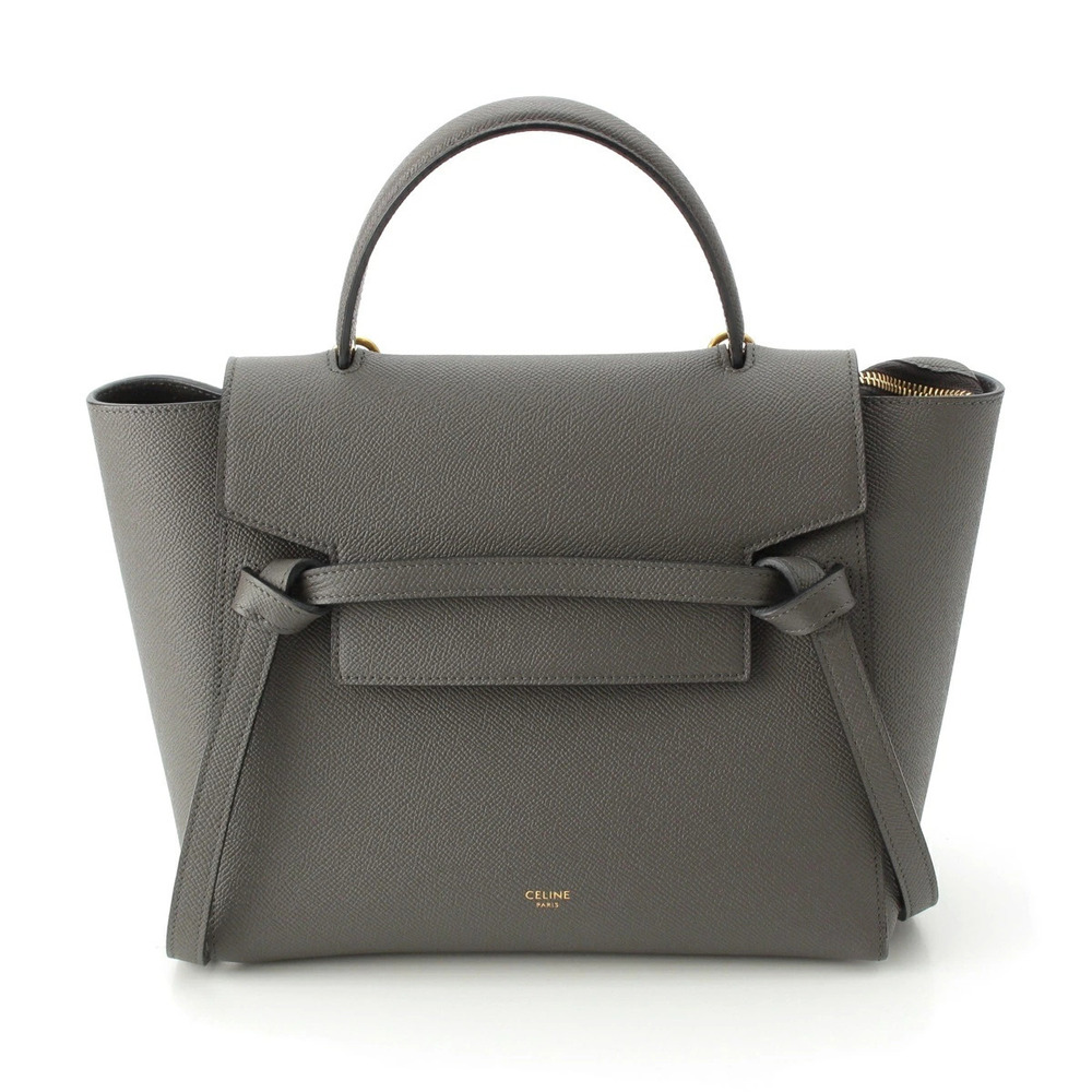 Celine Leather Belt Bag Crossbody Handbag Gray